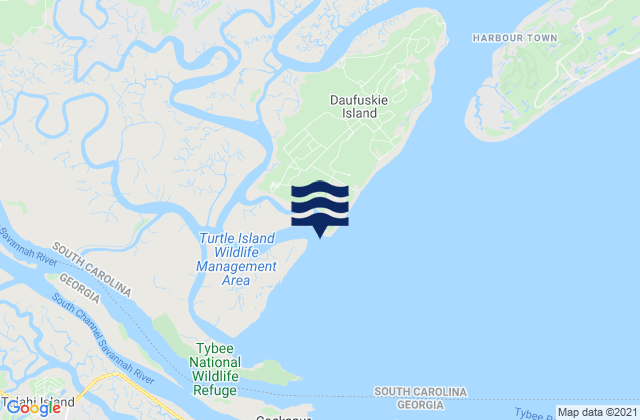 Mappa delle Getijden in Bloody Point (Daufuskie Island), United States