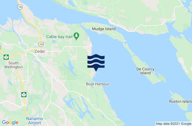 Mappa delle Getijden in Boat Harbour, Canada
