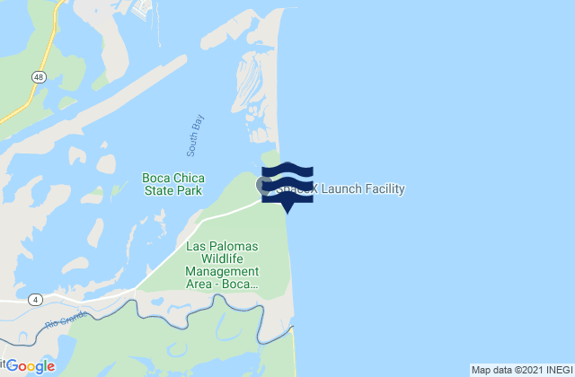Mappa delle Getijden in Boca Chica Beach, United States