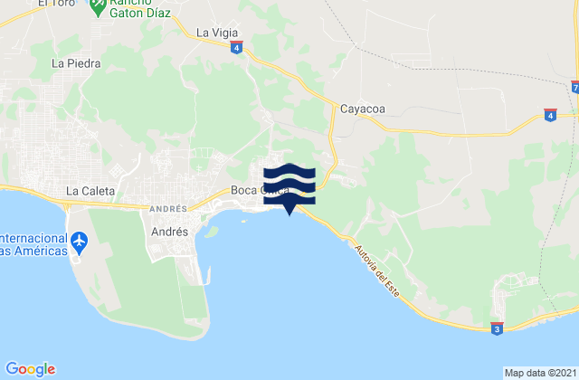 Mappa delle Getijden in Boca Chica, Dominican Republic