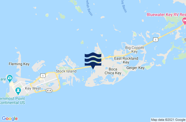 Mappa delle Getijden in Boca Chica Marina, United States