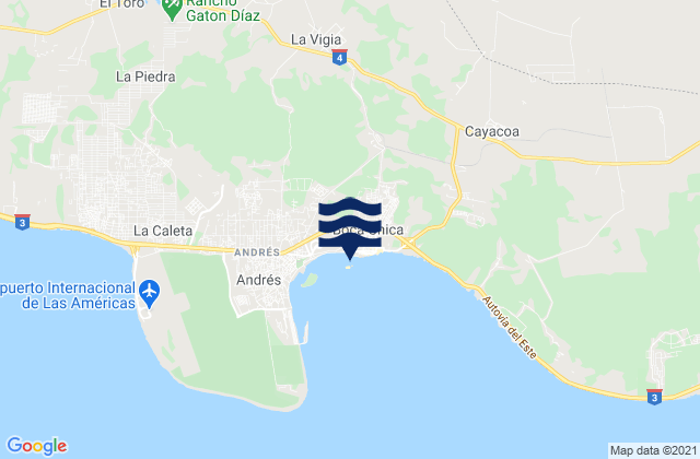 Mappa delle Getijden in Boca Chica, Dominican Republic