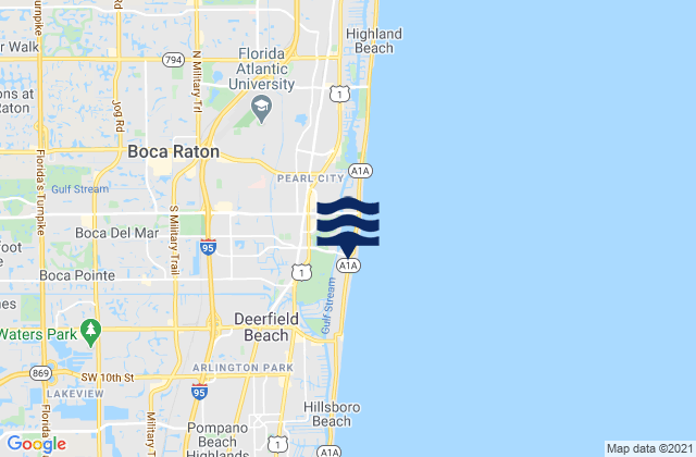 Mappa delle Getijden in Boca Raton (Lake Boca Raton), United States