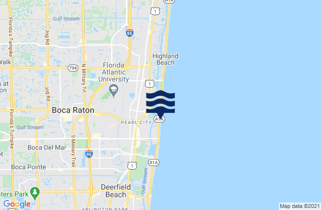 Mappa delle Getijden in Boca Raton, United States