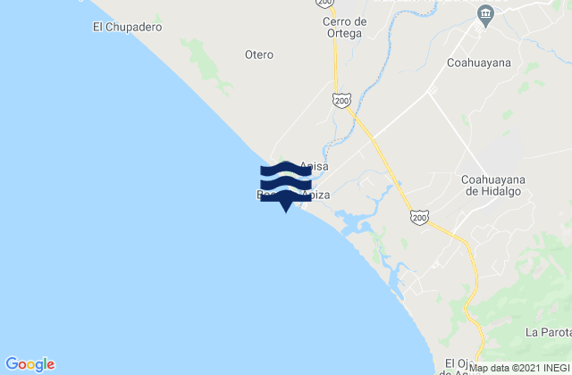 Mappa delle Getijden in Boca de Apisa, Mexico