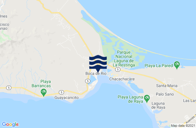 Mappa delle Getijden in Boca de Río, Venezuela