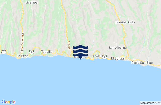 Mappa delle Getijden in Bocana del Zonte, El Salvador
