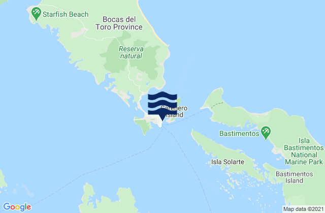 Mappa delle Getijden in Bocas del Toro, Panama