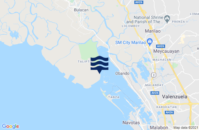 Mappa delle Getijden in Bocaue, Philippines