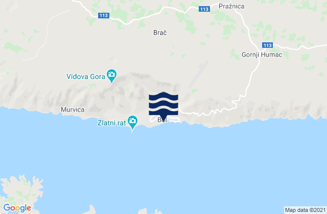 Mappa delle Getijden in Bol, Croatia