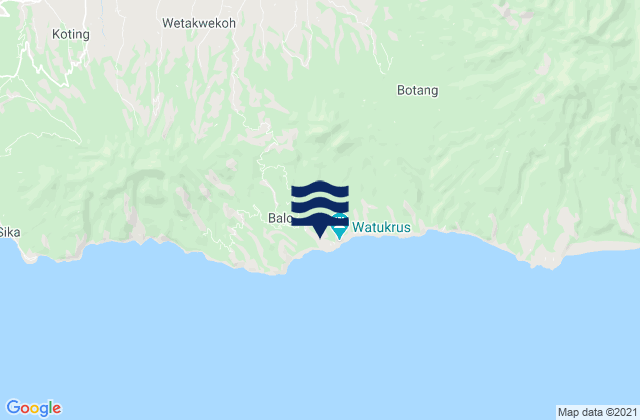 Mappa delle Getijden in Bola, Indonesia