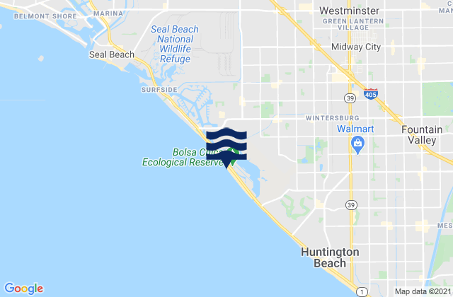 Mappa delle Getijden in Bolsa Chica State Beach, United States