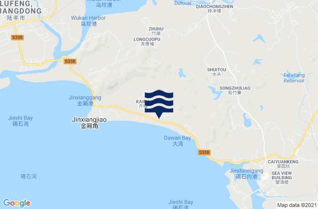 Mappa delle Getijden in Bomei, China