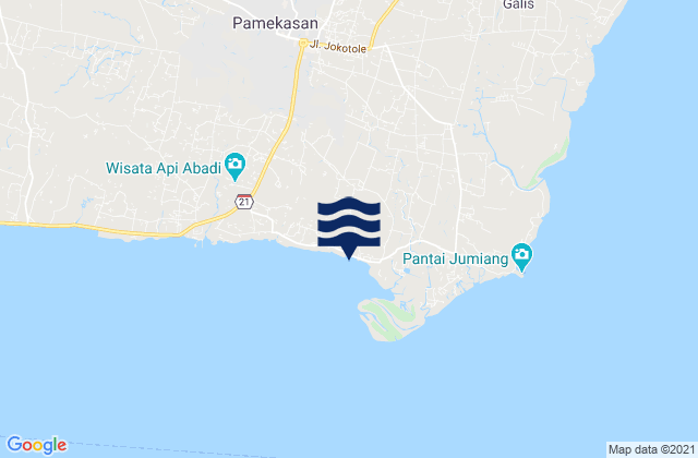 Mappa delle Getijden in Bong, Indonesia