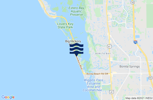 Mappa delle Getijden in Bonita Beach, United States
