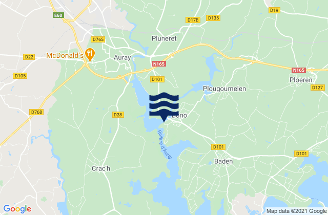 Mappa delle Getijden in Bono, France