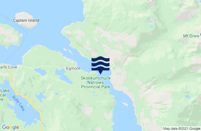 Mappa delle Getijden in Boom Islet, Canada