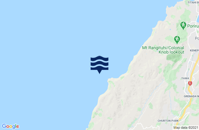 Mappa delle Getijden in Boom Rock, New Zealand