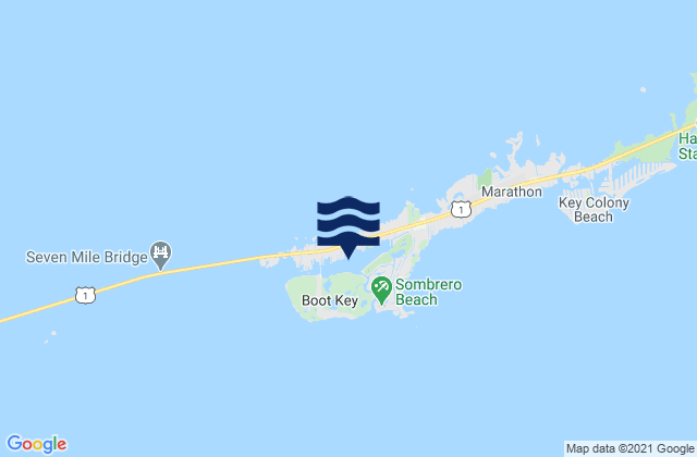 Mappa delle Getijden in Boot Key Harbor, United States