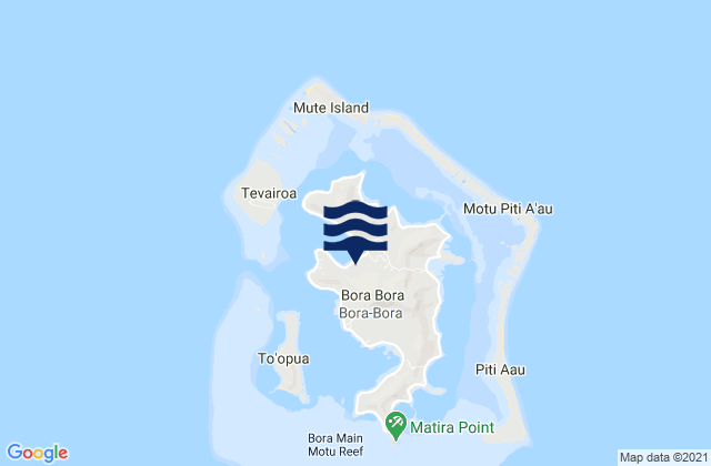 Mappa delle Getijden in Bora-Bora, French Polynesia