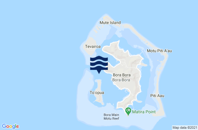 Mappa delle Getijden in Borabora Island, French Polynesia