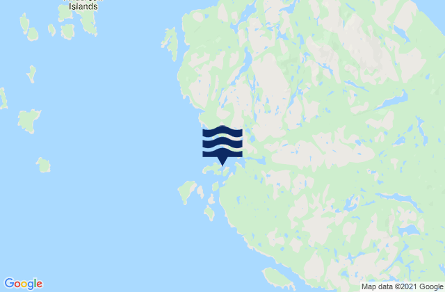Mappa delle Getijden in Borrowman Bay, Canada