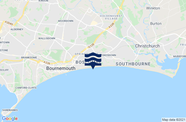 Mappa delle Getijden in Boscombe Pier, United Kingdom