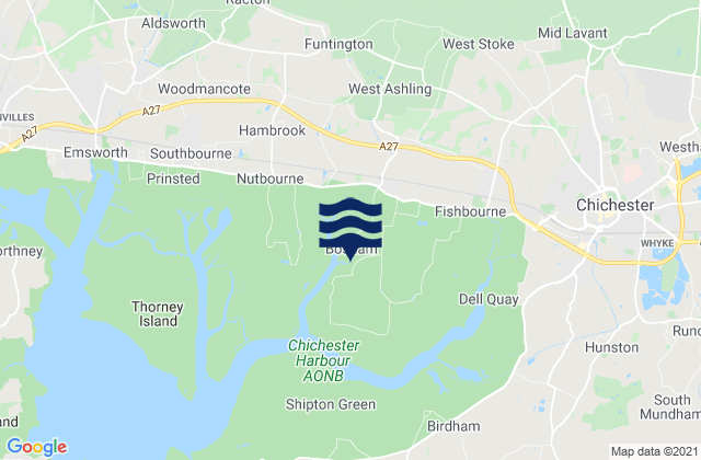 Mappa delle Getijden in Bosham, United Kingdom