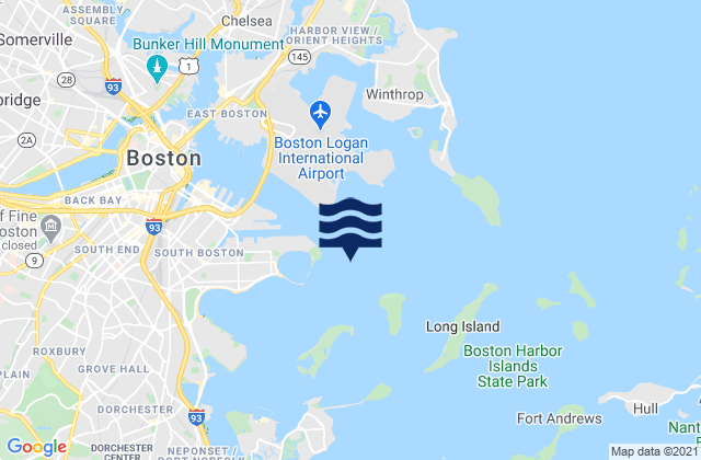 Mappa delle Getijden in Boston Channel Light No.5, United States