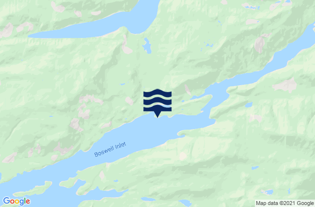 Mappa delle Getijden in Boswell Inlet, Canada