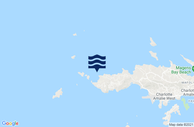 Mappa delle Getijden in Botany Bay St. Thomas, U.S. Virgin Islands