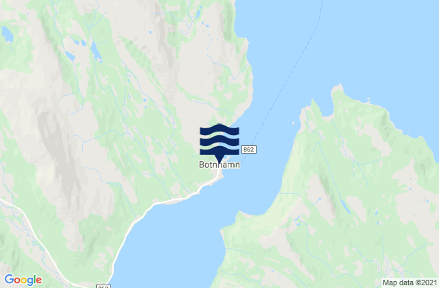 Mappa delle Getijden in Botnhamn, Norway