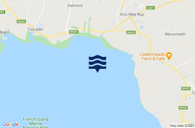 Mappa delle Getijden in Bouchier Channel, Australia