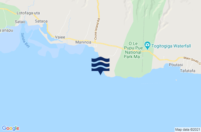 Mappa delle Getijden in Boulders, Samoa