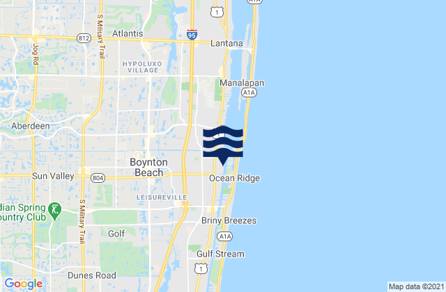 Mappa delle Getijden in Boynton Beach, United States