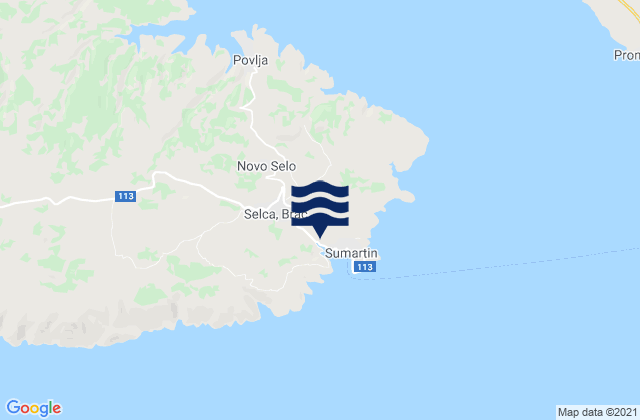 Mappa delle Getijden in Brac Island, Croatia
