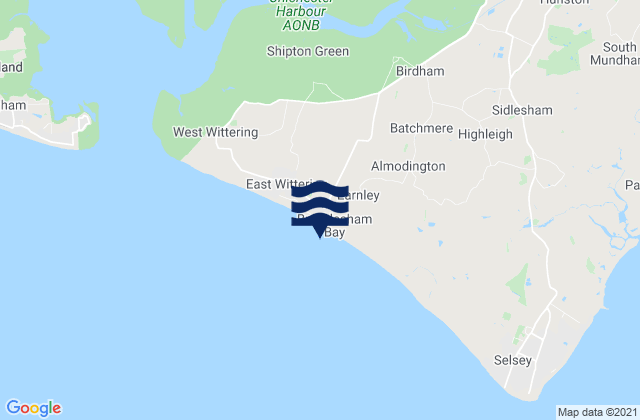 Mappa delle Getijden in Bracklesham Bay Beach, United Kingdom