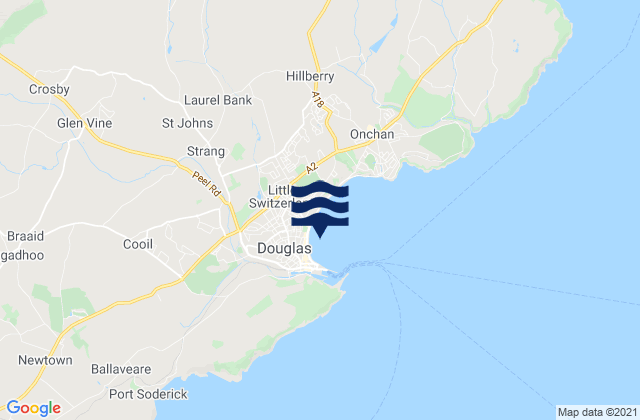Mappa delle Getijden in Braddan, Isle of Man