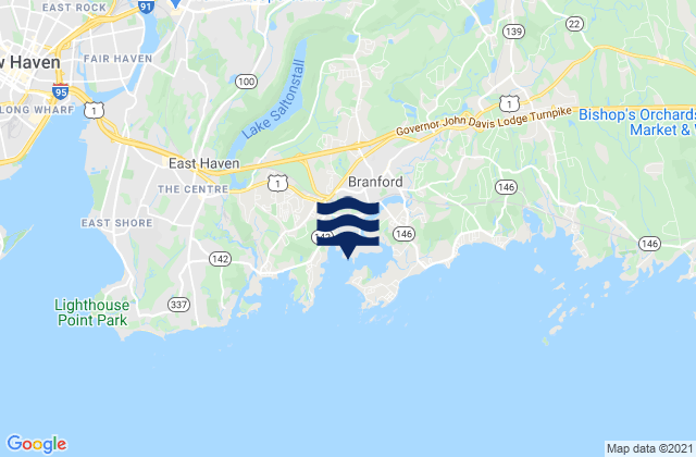 Mappa delle Getijden in Branford Harbor, United States