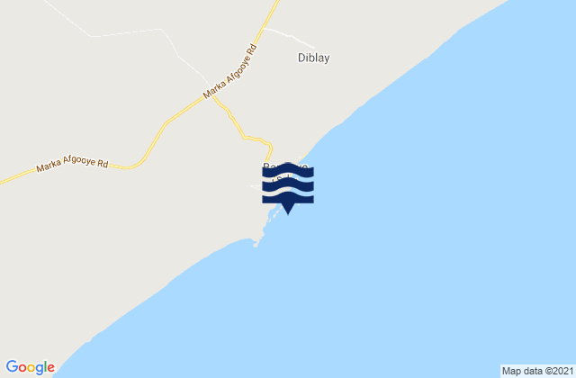 Mappa delle Getijden in Brava, Somalia