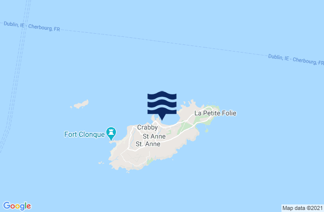 Mappa delle Getijden in Braye Alderney Island, France