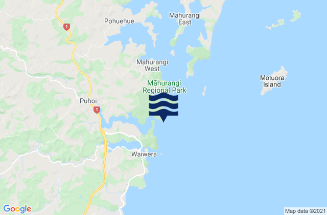Mappa delle Getijden in Brazier Rock, New Zealand