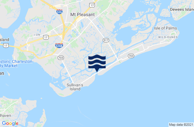 Mappa delle Getijden in Breach Inlet (Isle Of Palms), United States