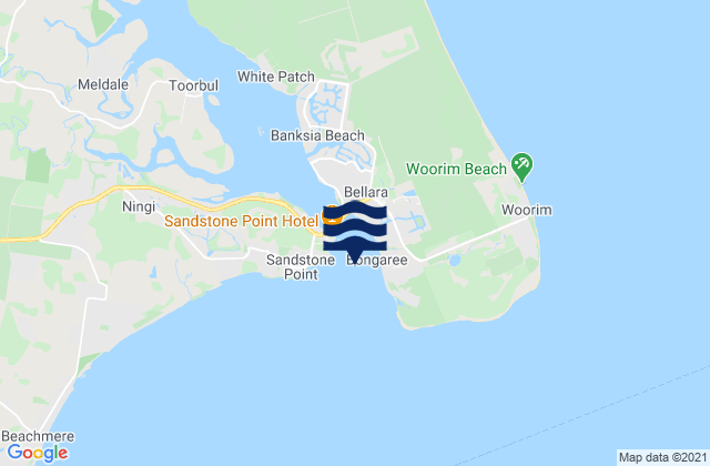 Mappa delle Getijden in Bribie Island, Australia