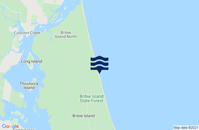 Mappa delle Getijden in Bribie Island, Australia