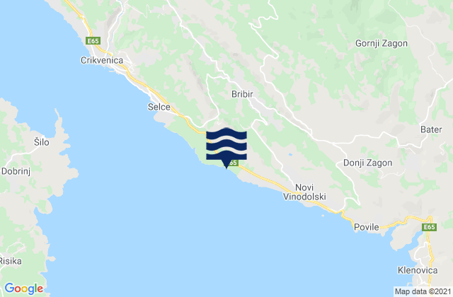 Mappa delle Getijden in Bribir, Croatia