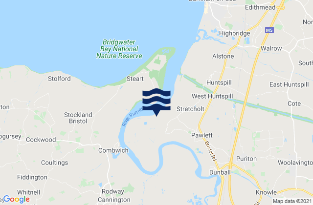 Mappa delle Getijden in Bridgwater, United Kingdom