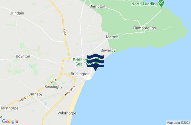 Mappa delle Getijden in Bridlington Beach, United Kingdom