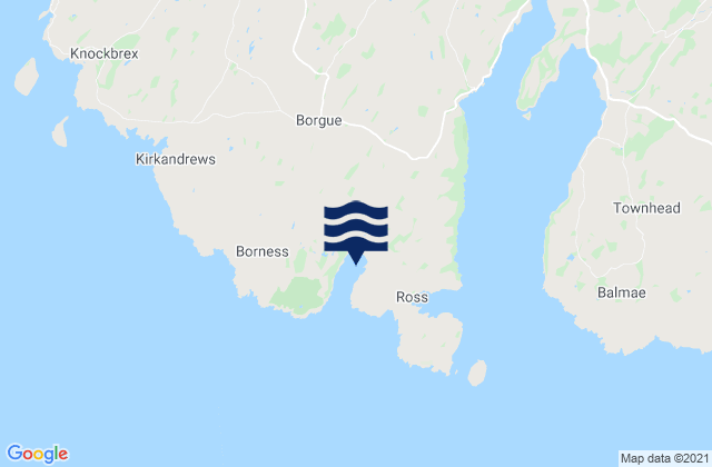 Mappa delle Getijden in Brighouse Bay Beach, United Kingdom