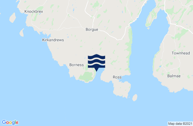 Mappa delle Getijden in Brighouse Bay, United Kingdom